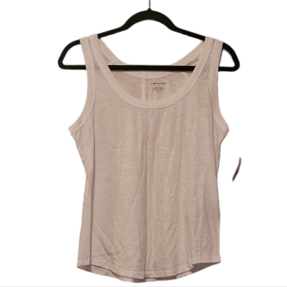 White Banana Republic Women's Slub Tank Top